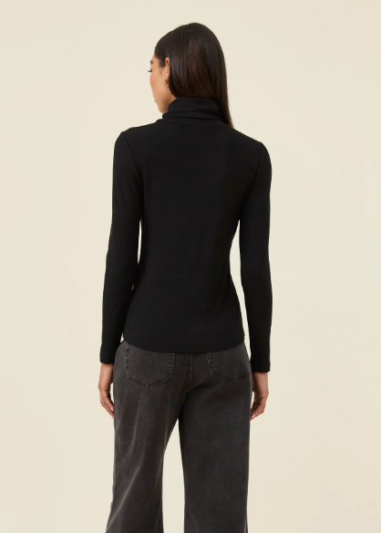 Naria Roll Neck Top - Onyx  | Abbey Road Kaikoura 