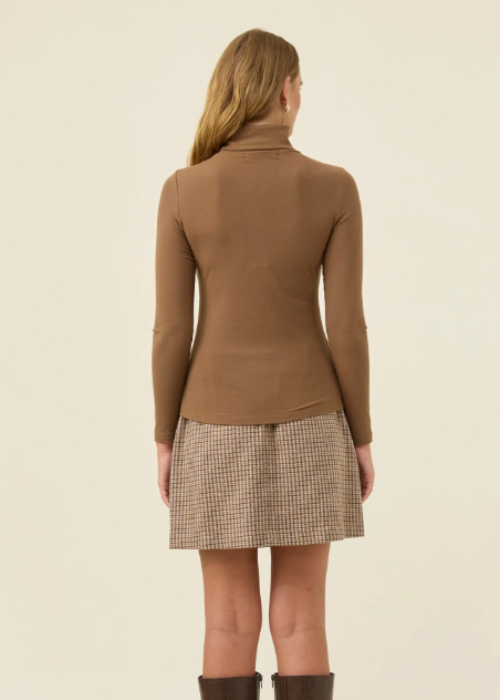 Naria Roll Neck Top - Toffee  | Abbey Road Kaikoura 