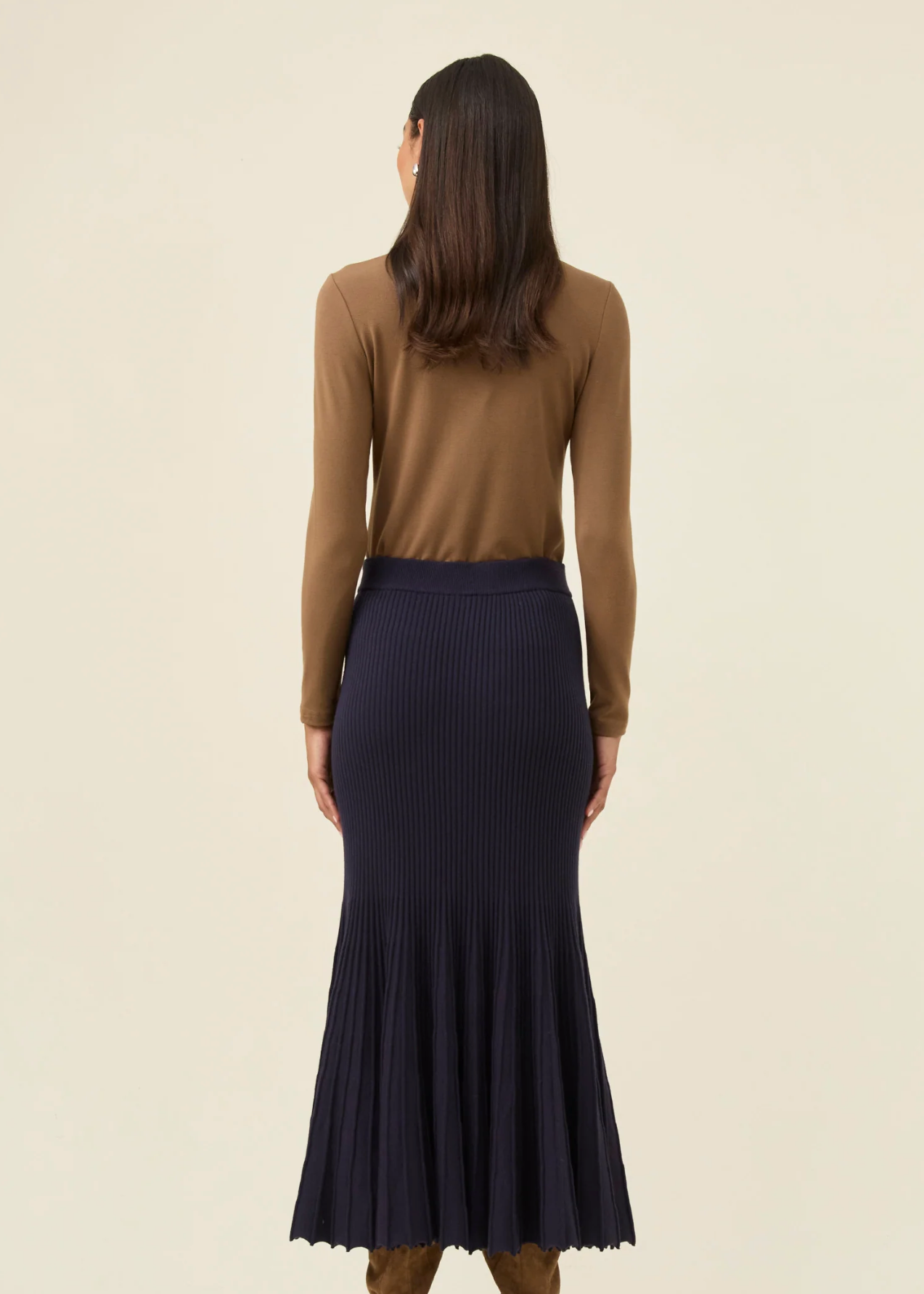 Nell Knit Skirt - Navy  | Abbey Road Kaikoura