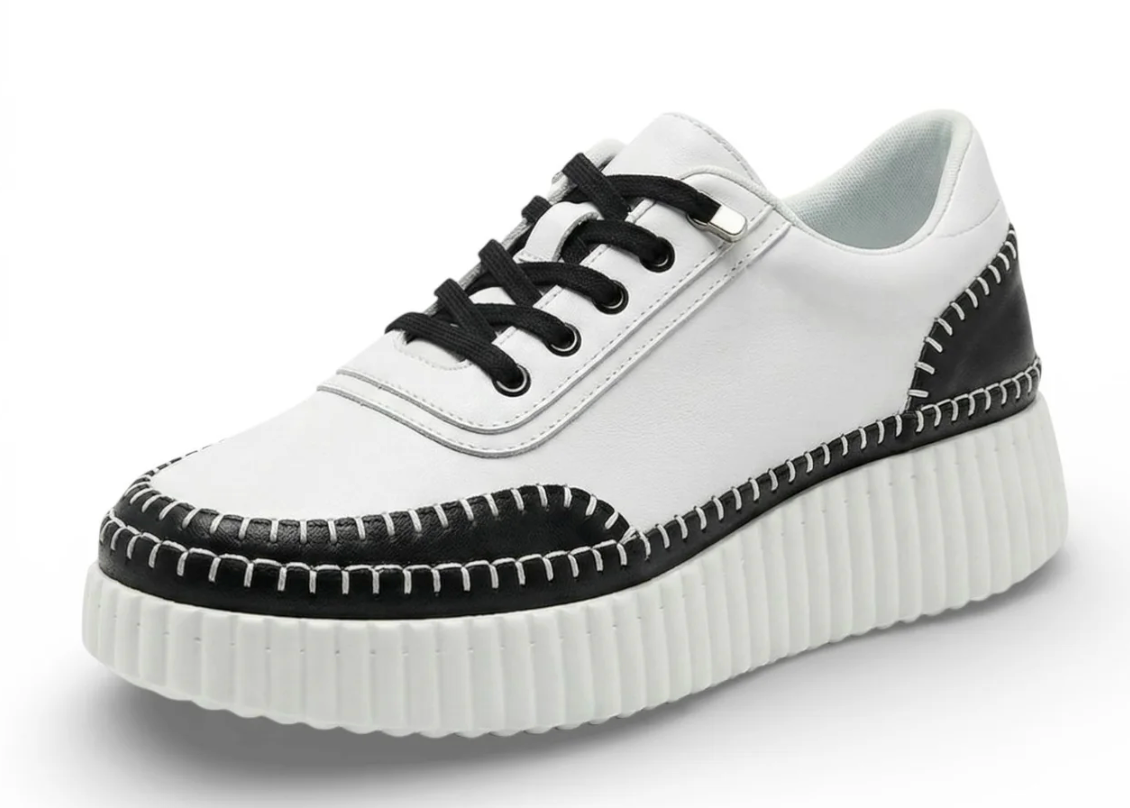 Noa Black Whipstitch Platform Sneaker | Abbey Road Kaikoura
