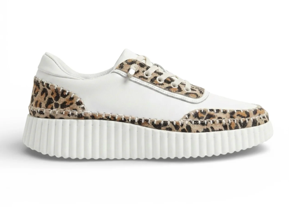 Noa Leopard Whipstitch Platform Sneaker | Abbey Road Kaikoura