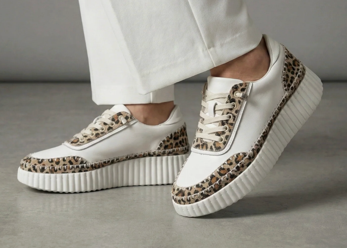 Noa Leopard Whipstitch Platform Sneaker | Abbey Road Kaikoura