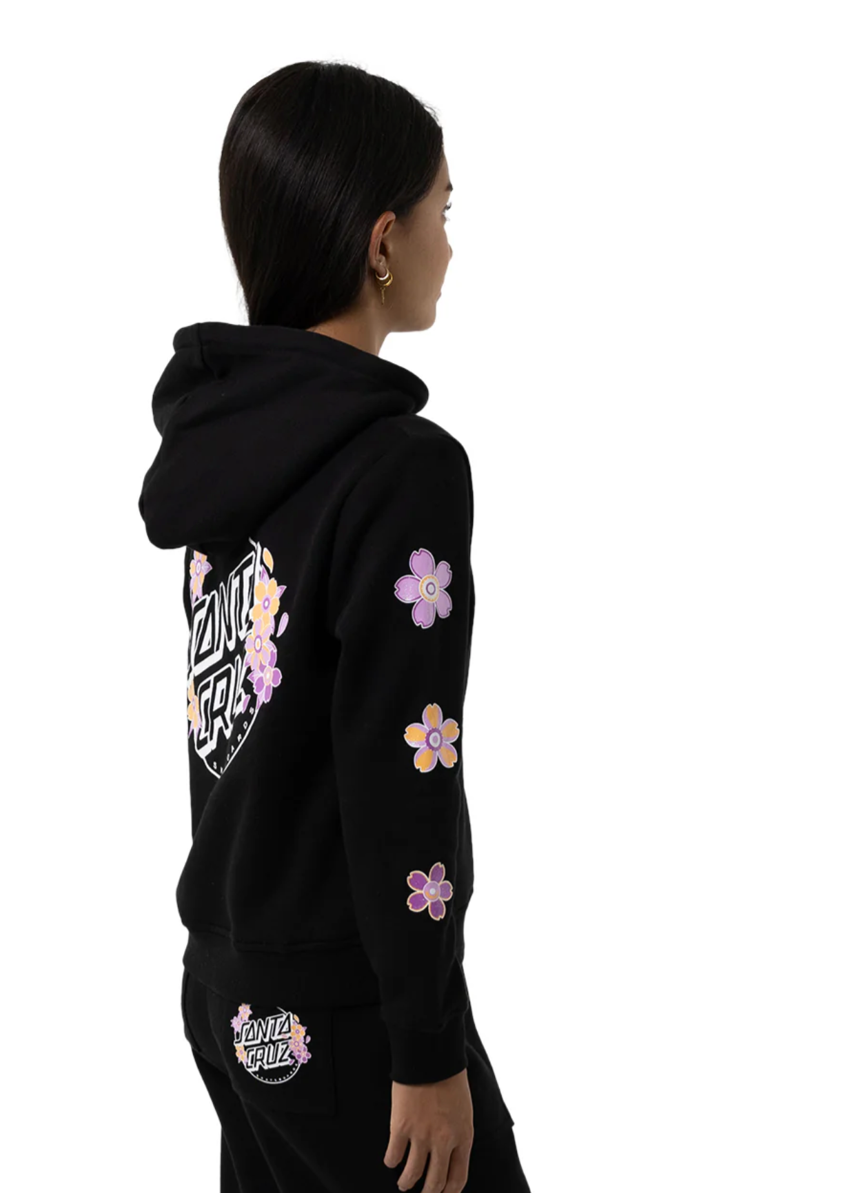 OS Blooming Stack Dot Hoodie - Black | Abbey Road Kaikoura