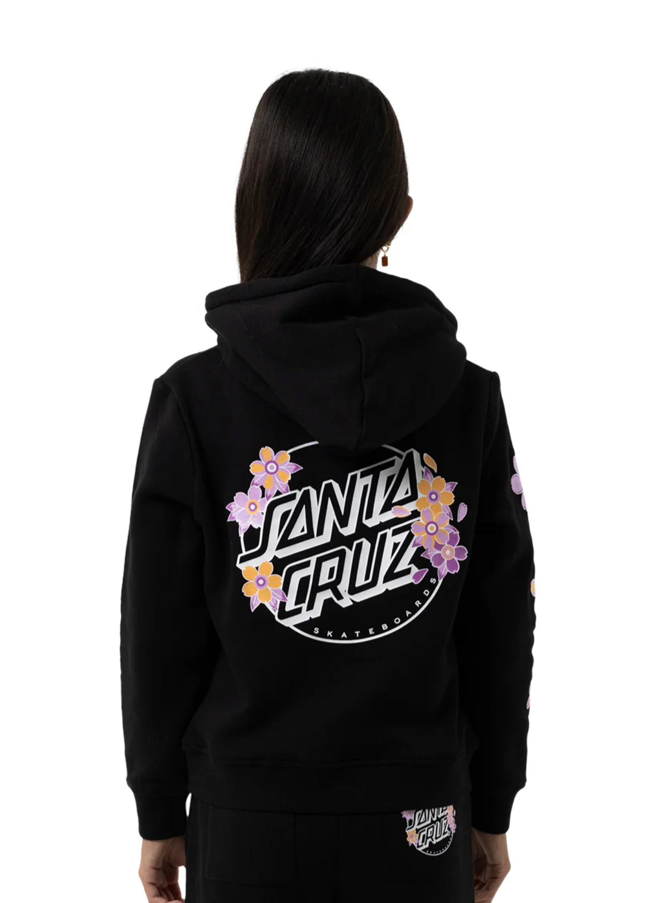 OS Blooming Stack Dot Hoodie - Black | Abbey Road Kaikoura