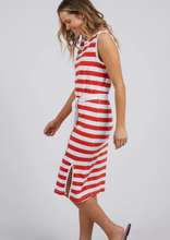 Load image into Gallery viewer, Foxwood Bondi Dress Stripe - Spicy Orange/White|Abbey Road