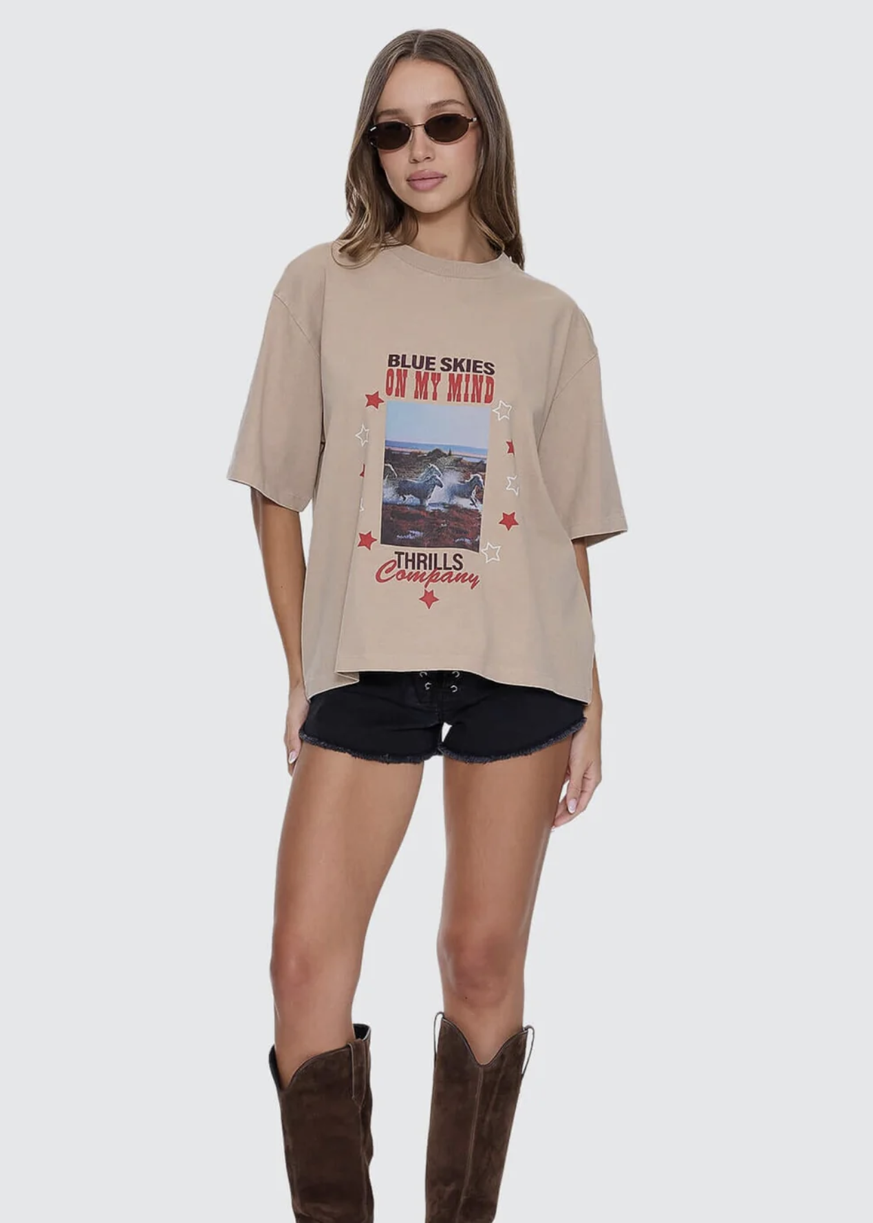 On My Mind Square Tee - Stone | Abbey Road Kaikoura