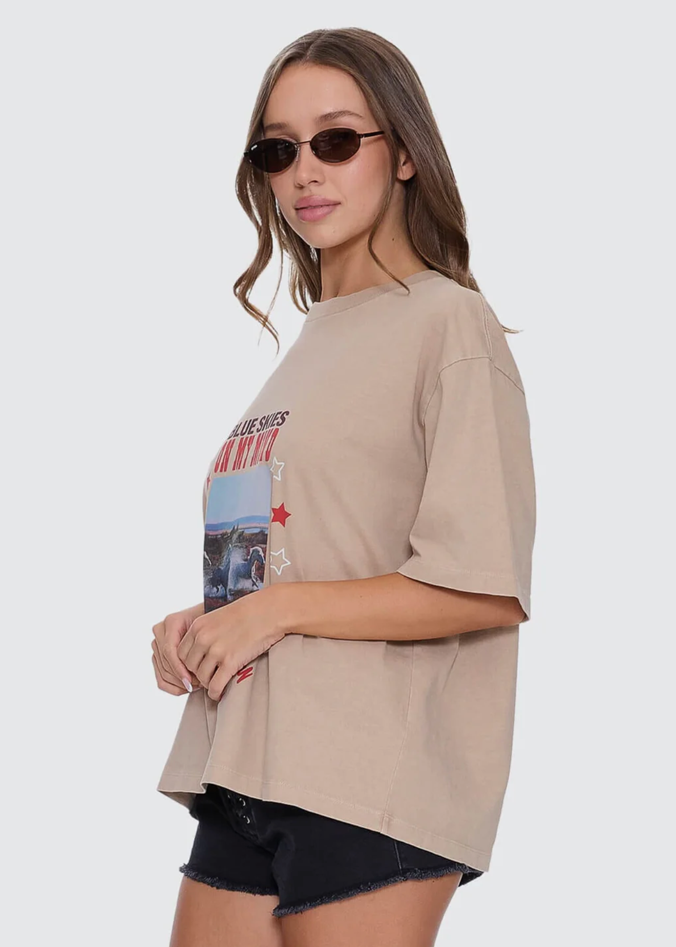 On My Mind Square Tee - Stone | Abbey Road Kaikoura