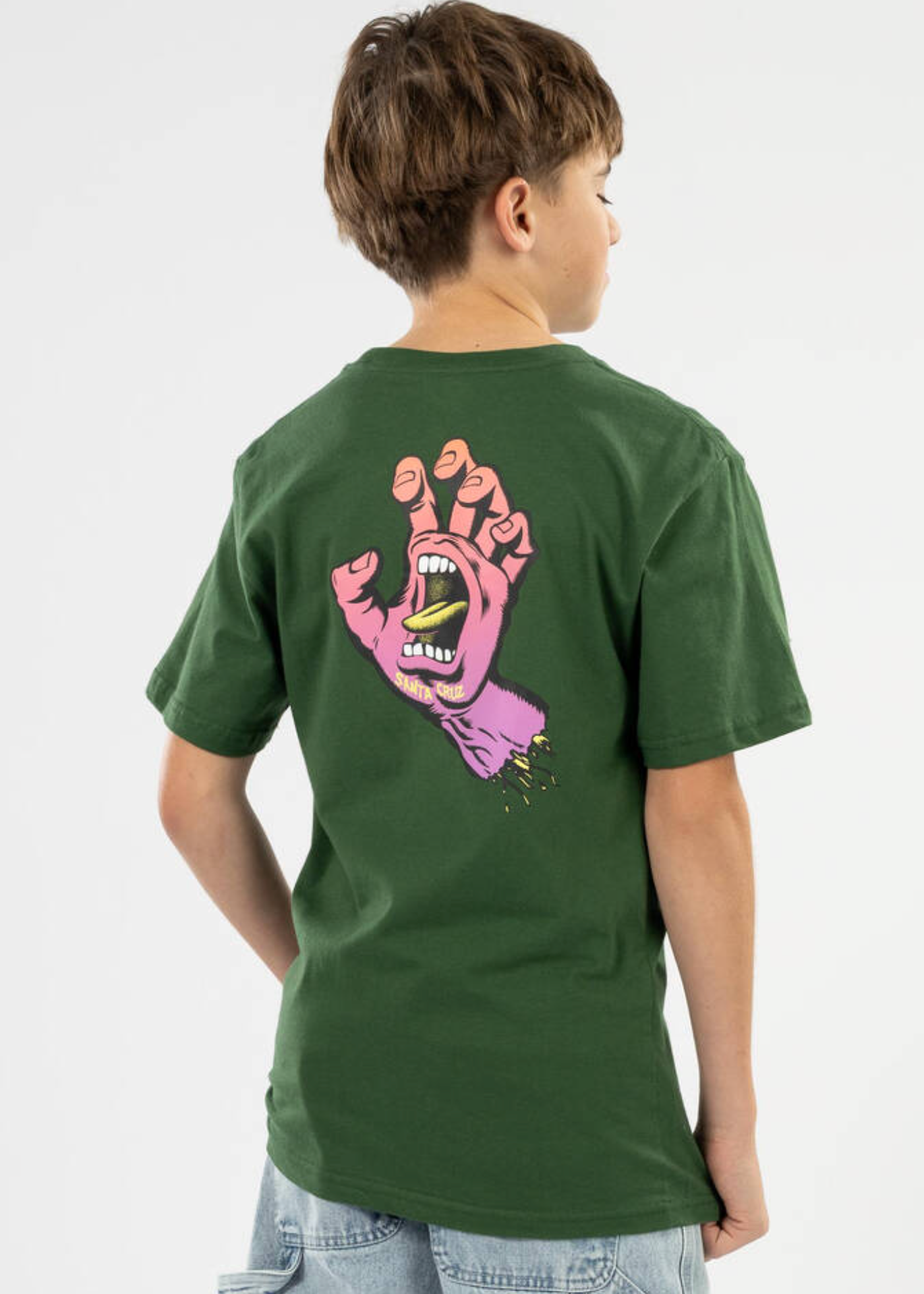Opus Screaming Hand Tee - Dark Green | Abbey Road Kaikoura