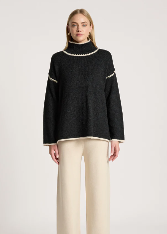Orin Jumper - Black/Dune | Abbey Road Kaikoura 