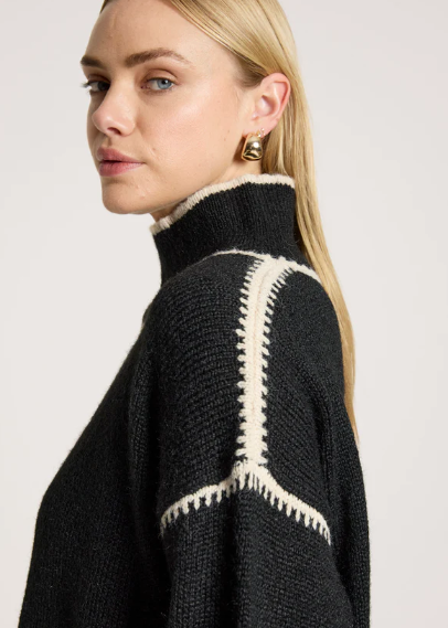 Orin Jumper - Black/Dune | Abbey Road Kaikoura 