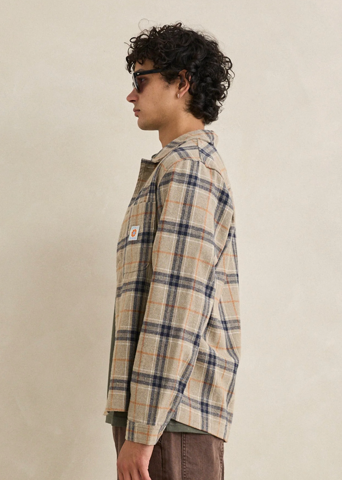Oscar Check LS Shirt - Stone | Abbey Road Kaikoura