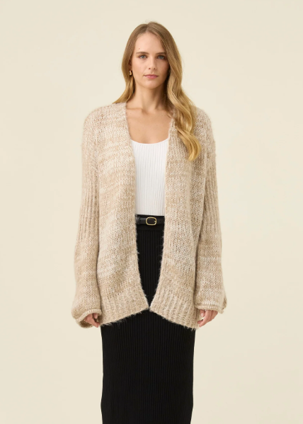 Pallas Relaxed Cardigan - One Size / Stone| Abbey Road Kaikoura