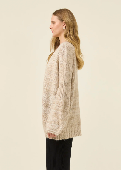 Pallas Relaxed Cardigan - One Size / Stone| Abbey Road Kaikoura