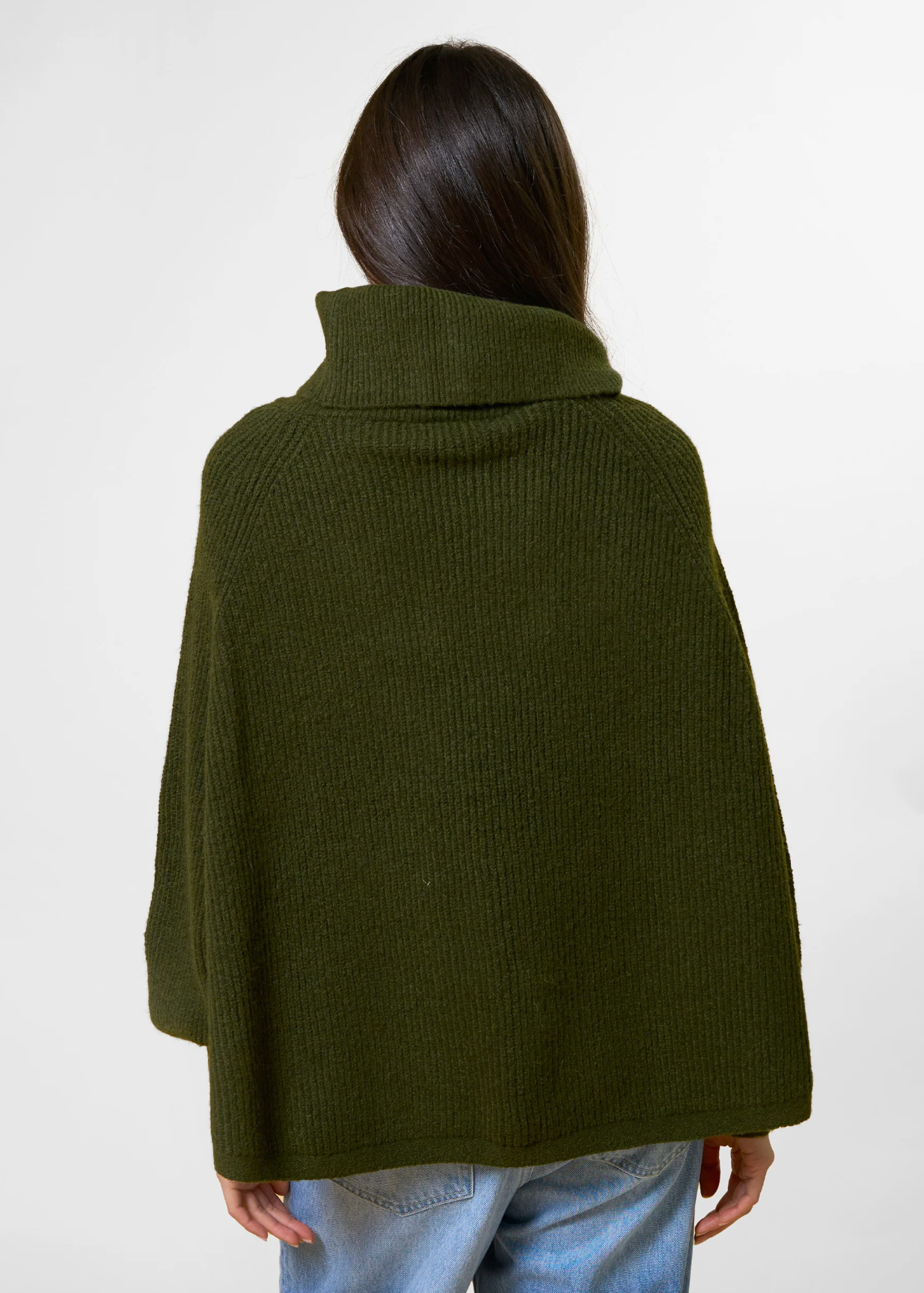 Polo Neck Poncho - One Size /  Army | Abbey Road Kaikoura
