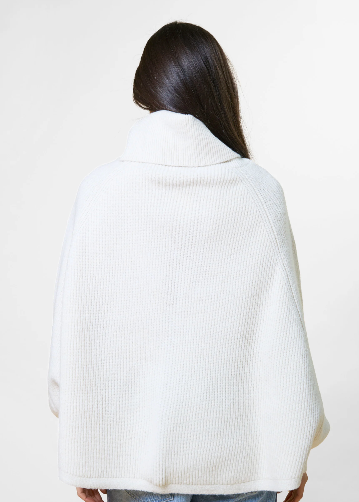 Polo Neck Poncho - One Size / Vanilla | Abbey Road Kaikoura