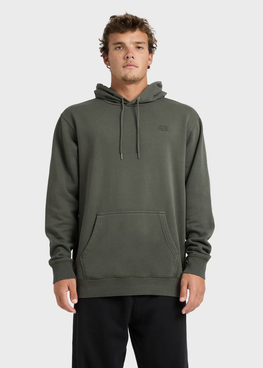 Premium Wave Washed Pullover Hoodie - Deep Forest