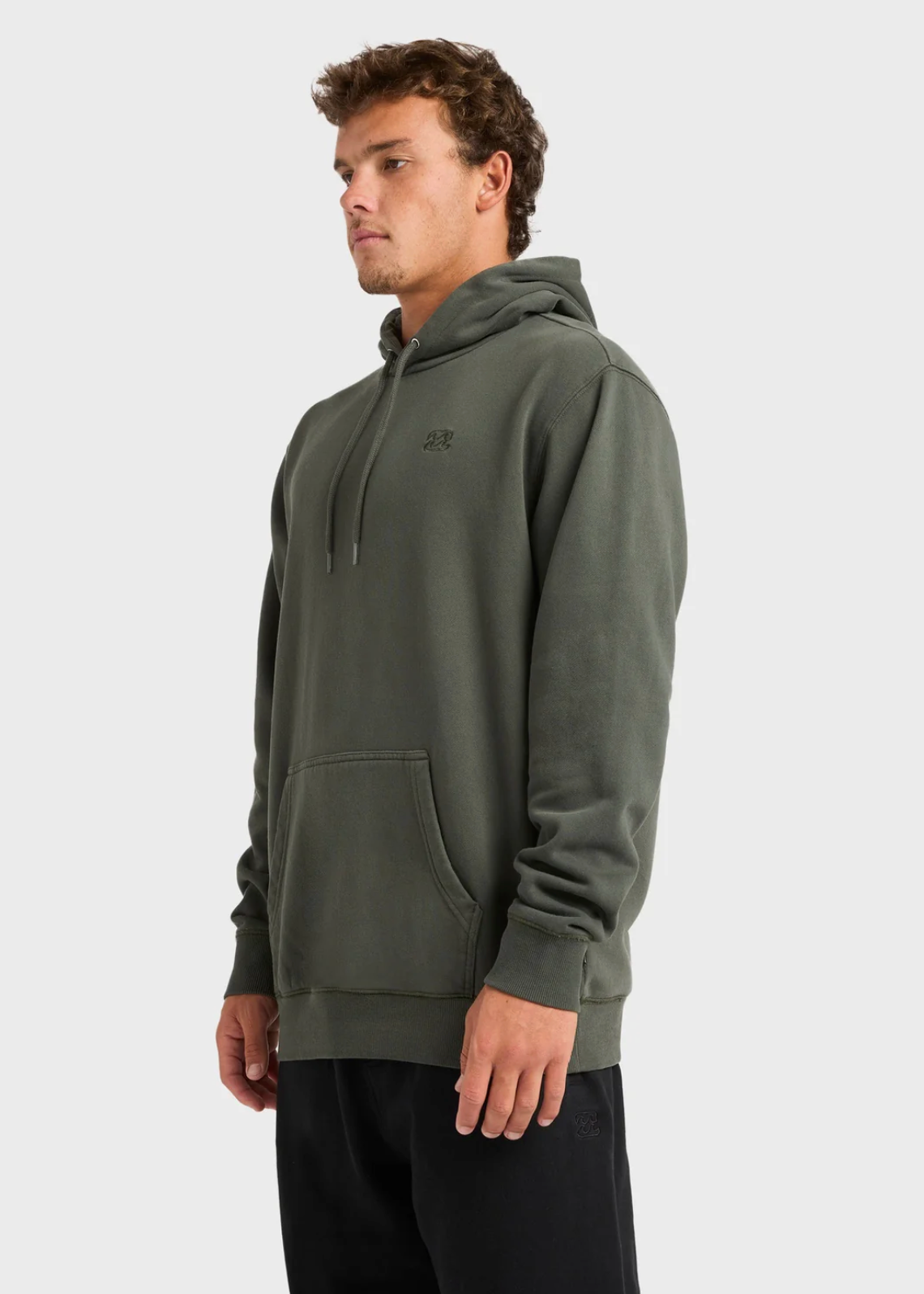 Premium Wave Washed Pullover Hoodie - Deep Forest