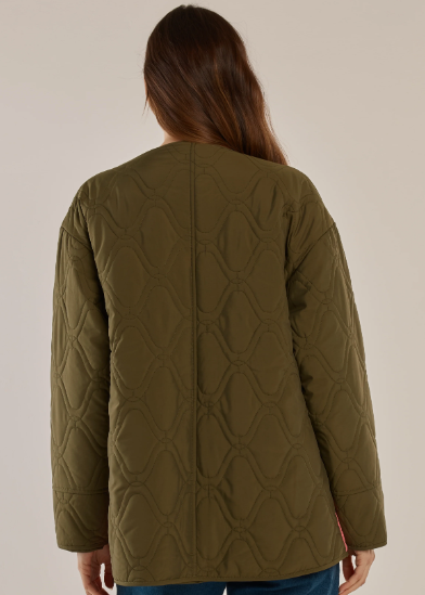Quincy Jacket Khaki/Pink | Abbey Road Kaikoura