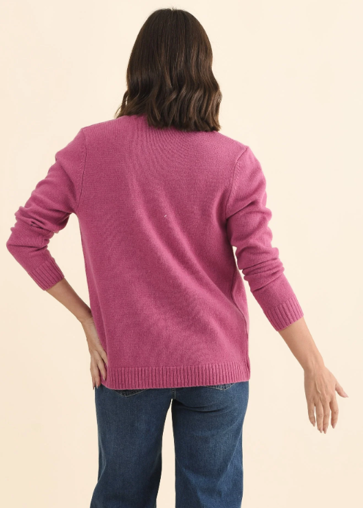 Ray Wool Zip Cardigan - Rose | Abbey Road Kaikoura