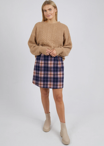 Elm Reilly Check Skirt/Navy|Abbey Road