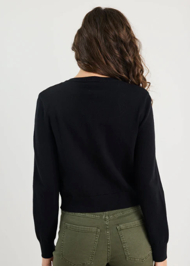Replica Black Cotton Cashmere Crewneck Cardigan | Abbey Road Kaikoura