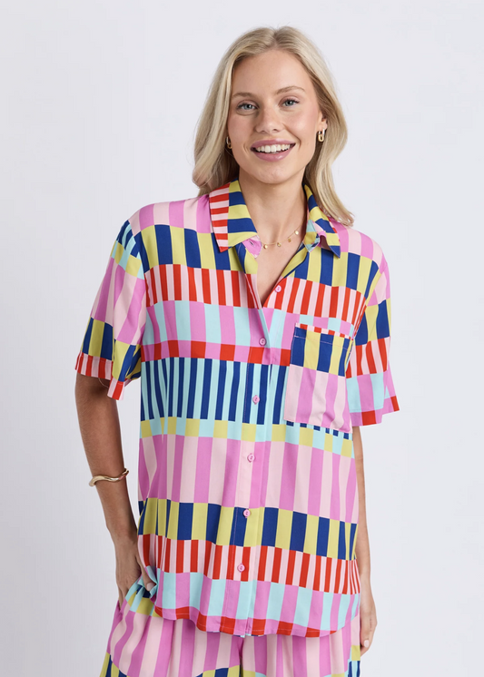 Rio Rumba Shirt - Magenta Print | Abbey Road Kaikoura