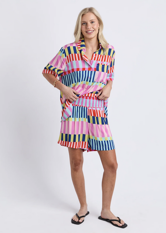 Rio Rumba Shorts - Magenta Print | Abbey Road Kaikoura