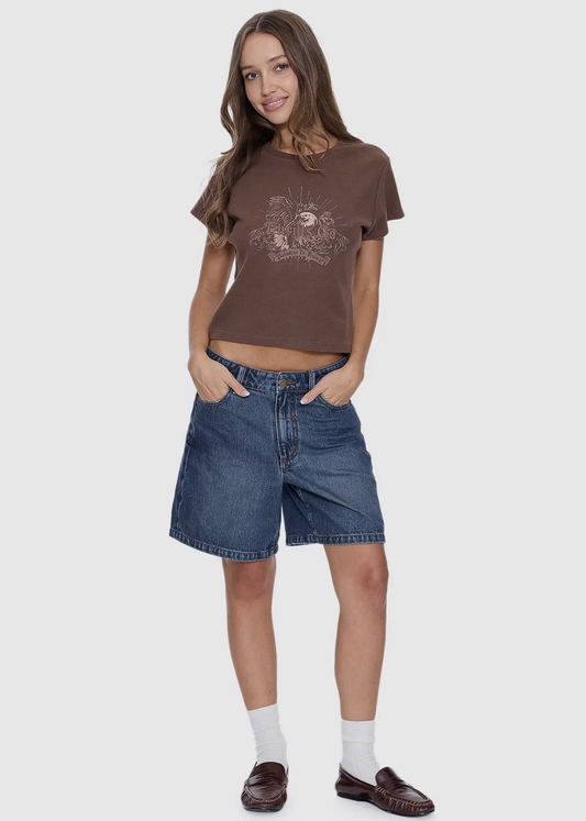 Ruined Paradise Mini Tee - Cocoa | Abbey Road Kaikoura