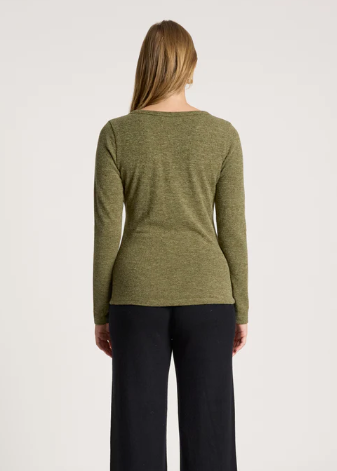 Rumi Long Sleeve Top - Olive | Abbey Road Kaikoura