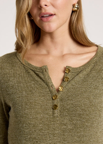 Rumi Long Sleeve Top - Olive | Abbey Road Kaikoura