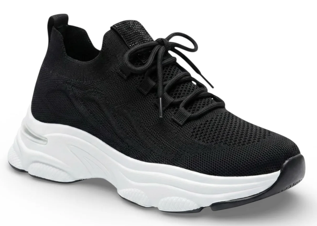 Sabine Black Crystal Knit Sneaker | Abbey Road Kaikoura