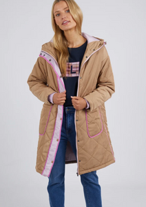 Elm Sahara Quilted Parka/Tan|Abbey Road