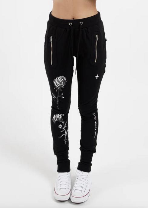 FEDERATION Escape Trackies - Flowers Black/Silver | Abbey Road Kaikoura
