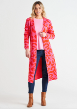 Load image into Gallery viewer, BETTY BASICS Swift Cardigan - Pink/Red Cheetah Print | Abbey Road Kaikoura