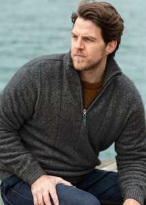 Noble Wilde\ Mens Javelin Zip Neck /Moraine|Abbey Road