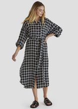 Load image into Gallery viewer, SASS Beau Shirt Dress - Black Check | Abbey Road Kaikoura
