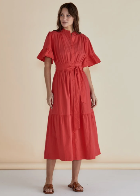 BETTY BASICS Jamilla Dress -Red | Abbey Road Kaikoura