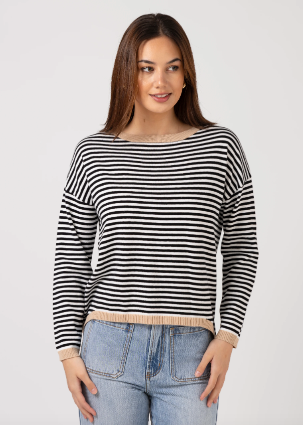 Stella & Gemma\Street Jumper-Black Stripe|Abbey Road
