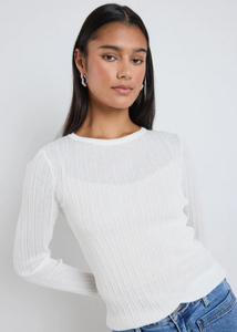 AMONG THE BRAVE | Fragment Sheer Knit Top Ivory | Abbey Road Kaikoura
