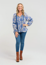 Load image into Gallery viewer, Seduce\Enola Top /Blue Damask|Abbey Road