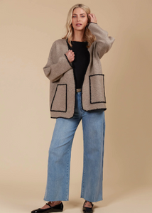 EB & IVE | Athena Cardigan Taupe | Abbey Road Kaikoura