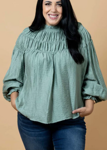 Charlo\Jontee Long Sleeve Top/Sage|Abbey Road