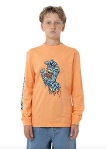 SANTA CRUZ | Decaying Hand Centre Strip LS Tee - Orange | Abbey Road Kaikoura