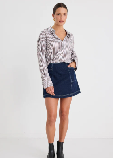 STORIES TO BE TOLD | Launch Denim Mini Skirt Indigo | Abbey Road Kaikoura
