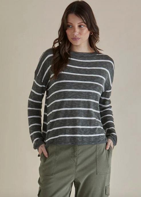 Betty Basics\Natasha Knit Top /Green stripe|Abbey Road