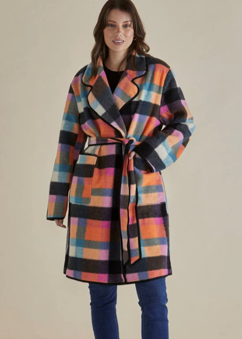 Betty Basics\Ellie Coat - Rainbow Check|Abbey Road