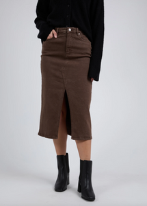 FOXWOOD | Scout Midi Skirt - Chocolate | Abbey Road Kaikoura