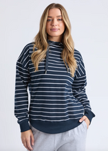 Load image into Gallery viewer, ELM | Lounger Scoop Hoodie - Navy Stripe | Abbey Road Kaikoura