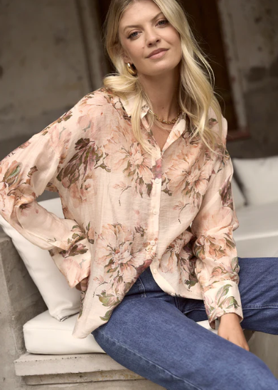 IVY & JACK | Construct Vintage Blouse - Cream Floral | Abbey Road Kaikoura