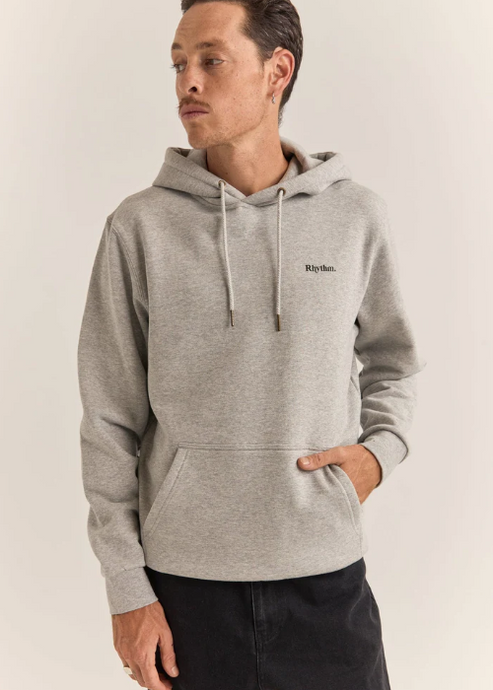 RHYTHM | Brand Fleece Hood - Grey Heather | Abbey Road Kaikoura